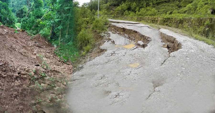 पहिरोको वितण्डा, जमिन भासिएसँगै ३३ घर जोखिममा