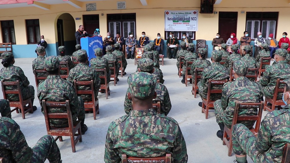 नेपाली सेनाद्वारा विद्यार्थीलाई एनसिसी तालिम