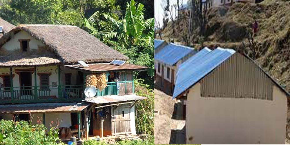 मदानेका खरका झुपडीमा जस्तापाता टलक्क