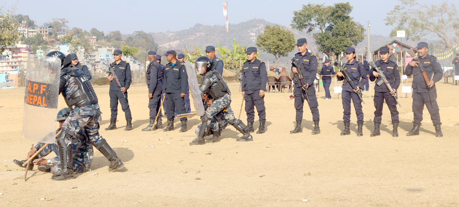 पाल्पामा उच्च सुरक्षा सतर्कता :  नमुना मतदान  र सुरक्षा अभ्यास