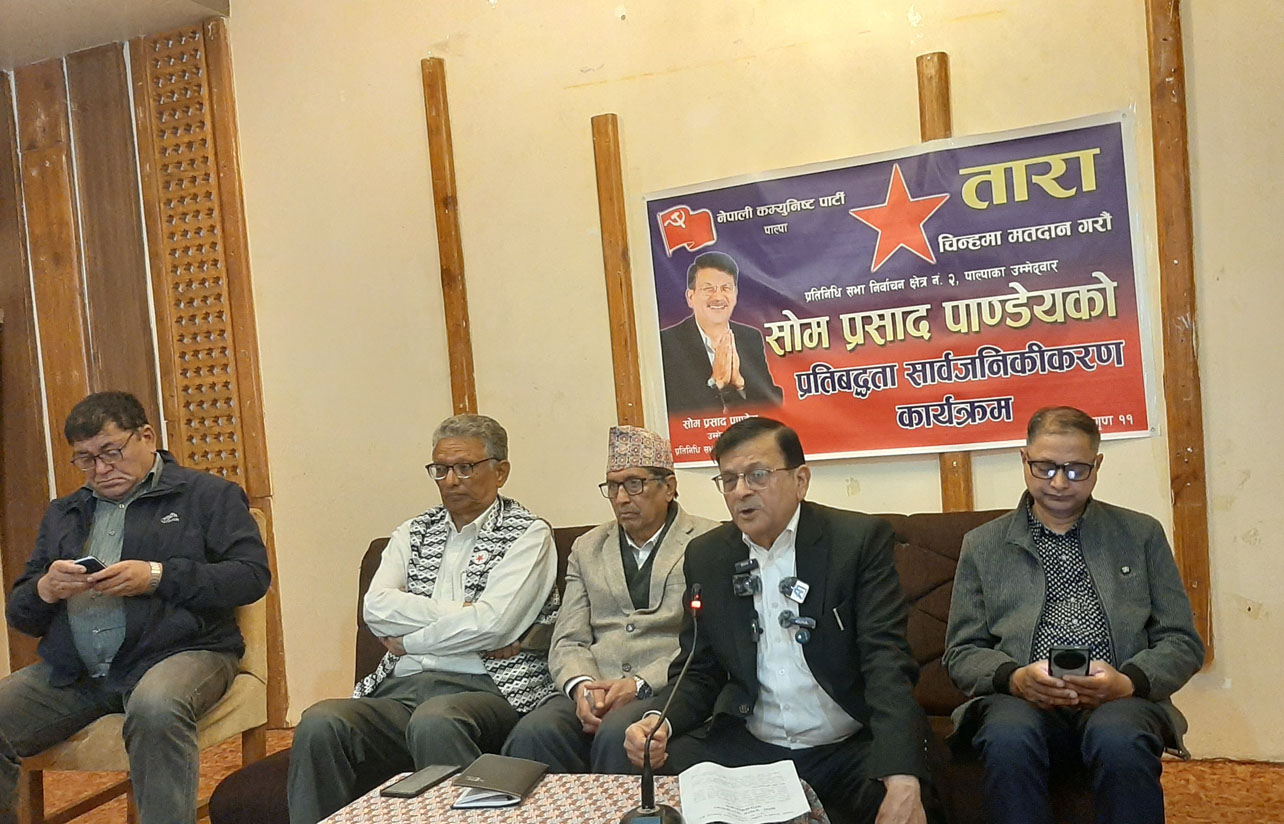 सोम प्रसाद पाण्डेयले पाल्पा –२ का लागि सार्वजनिक गरे २५ बुँदे प्रतिबद्धता पत्र