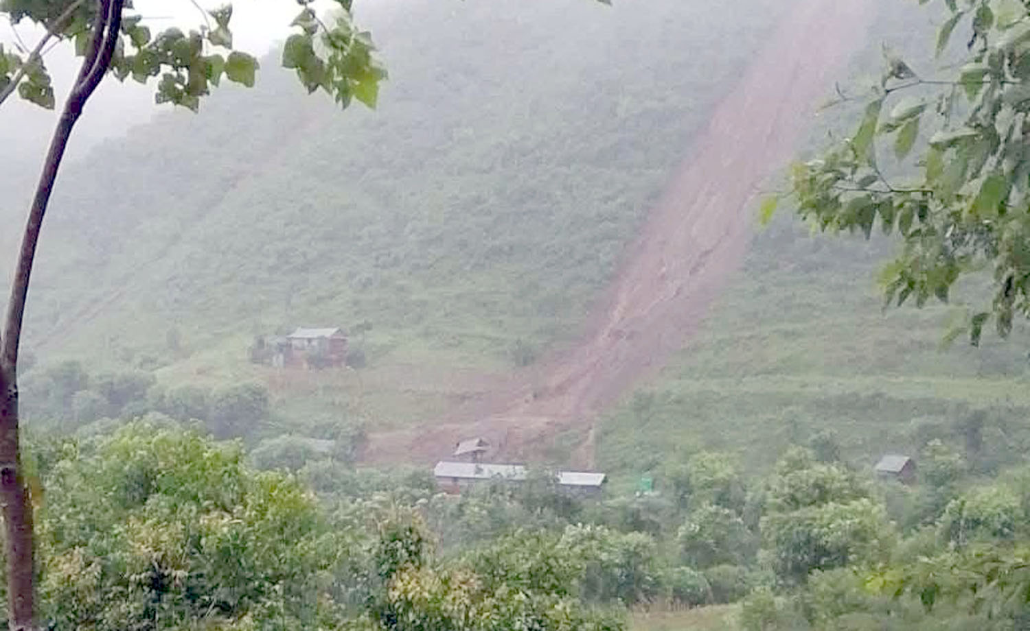 पहिरोले  रिब्दीकोटमा दुई घर भत्किए, एक महिला बेपत्ता