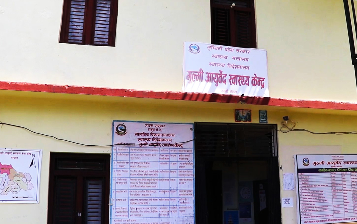 गुल्मीका बालबालिकालाई ‘स्वर्णबिन्दु प्रशान’ खुवाइँदै